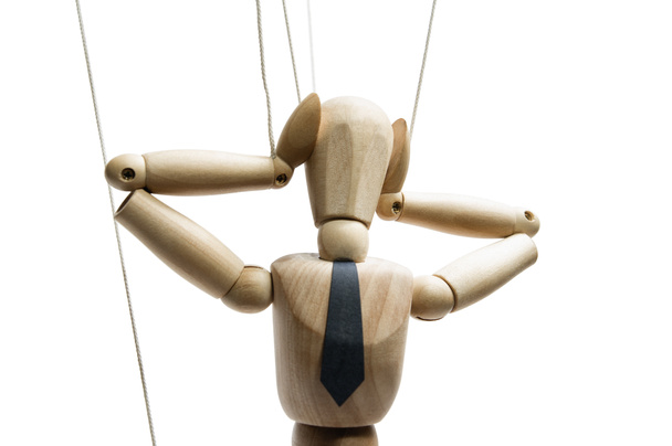 Control. Marionette on the strings. Business concept.   - Φωτογραφία, εικόνα