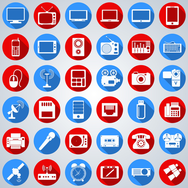 Electronic web icons - Vector, imagen