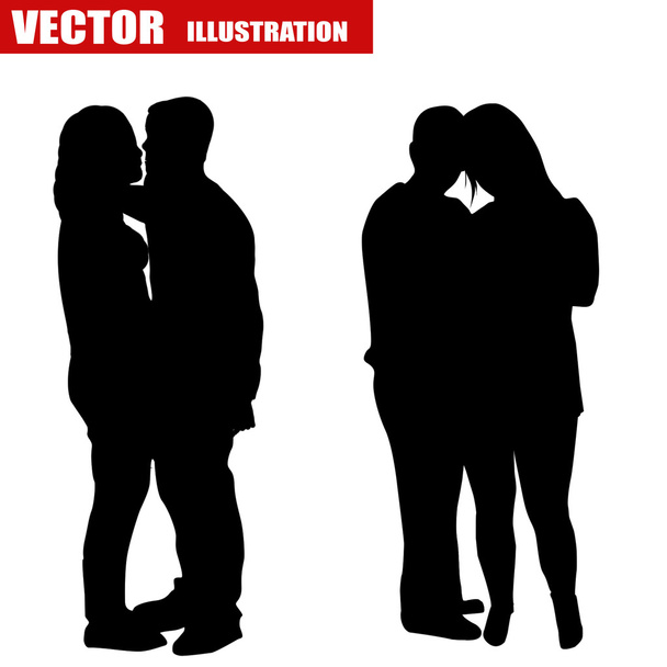 Silhouettes de couples romantiques
 - Vecteur, image