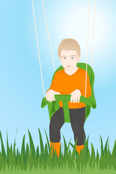 Un enfant sur une balançoire
 - Vecteur, image