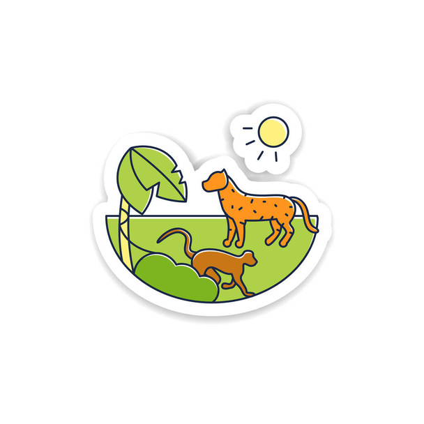 Tropical rainforest sticker - Vector, Image
