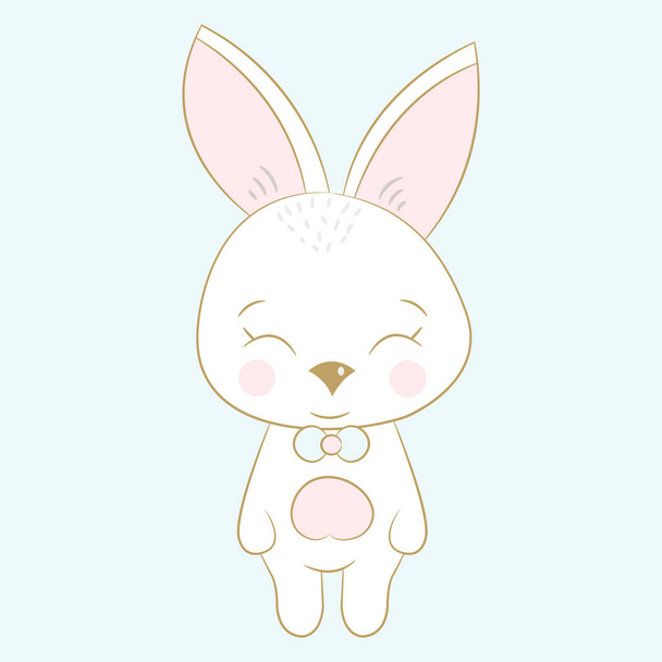 Cute rabbit. Children s illustration with a rabbit. Vector illustration - Vector, Imagen