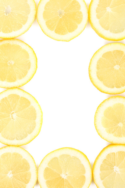 Lemon close up on a white background - Foto, afbeelding