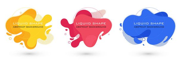 Set of abstract liquid shape graphic elements. Colorful gradient fluid design. Template for presentation, logo, banner. Vector illustration. - Vektor, obrázek