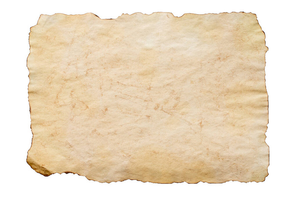 oud bruin grunge papier geïsoleerd op witte achtergrond - Foto, afbeelding