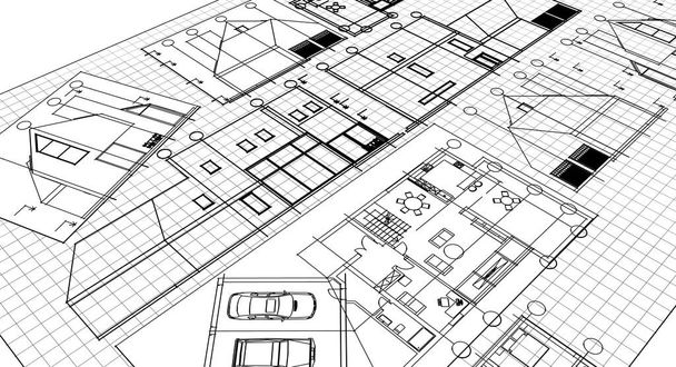 plan de projet maison façades plan - Photo, image
