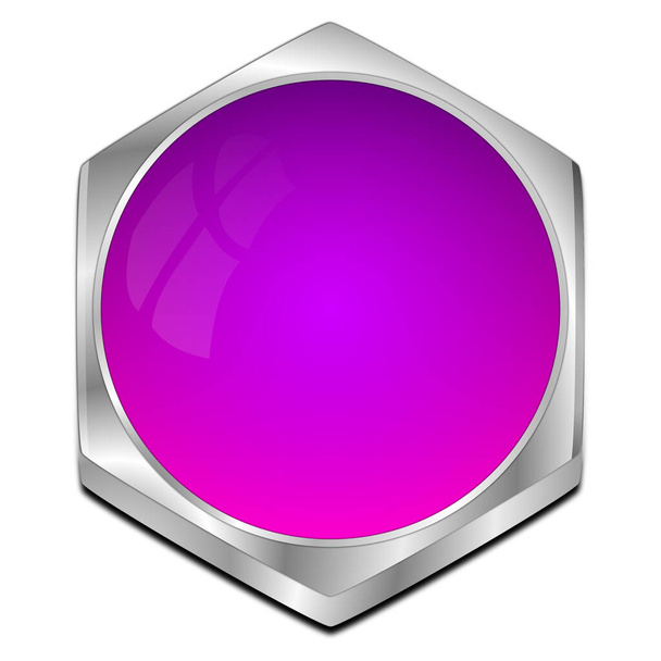 空のボタン紫- 3Dイラスト - 写真・画像