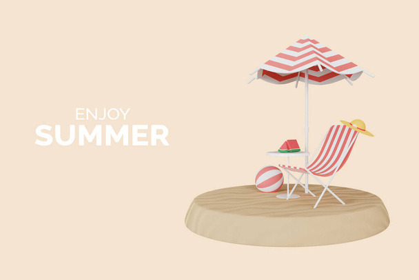 3D rendering summer background with copy space for your text. - Fotografie, Obrázek