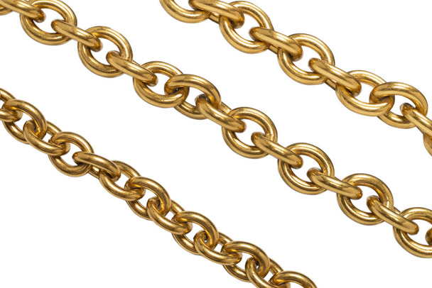 Golden chain isolated on white background.  - Photo, Image
