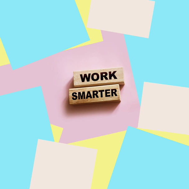 Work Smarter words phrase on Wooden blocks business concept. self motivation concept. - Photo, Image