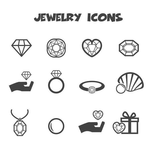 Ícones de jóias
 - Vetor, Imagem