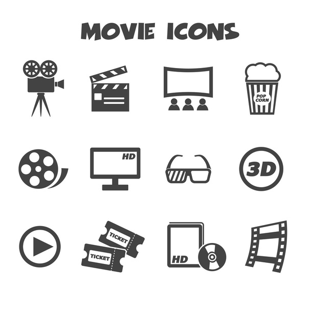 Movie icons - Vector, afbeelding