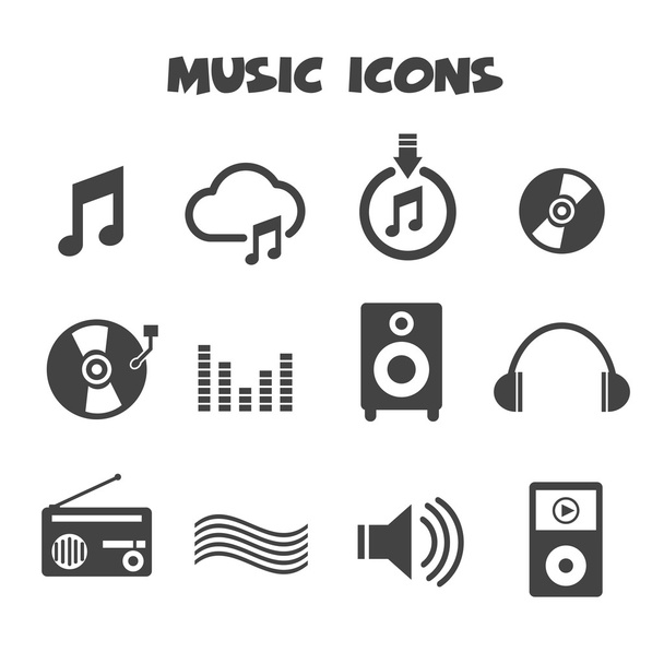 Iconos de música - Vector, imagen