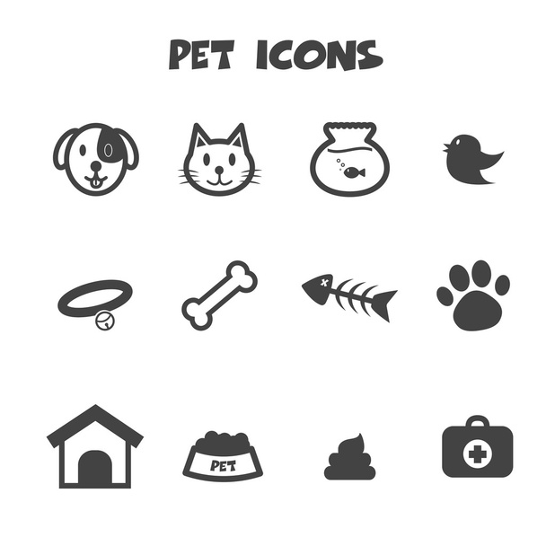 Icone per animali domestici - Vettoriali, immagini