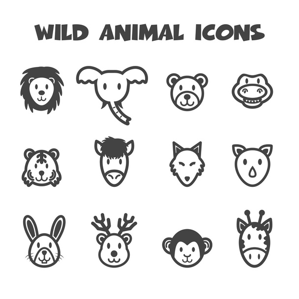 wild animal icons - Vector, Image