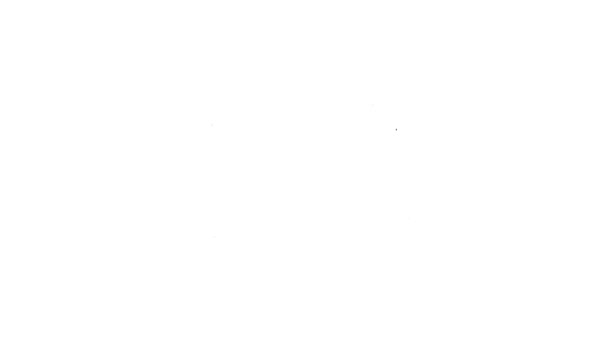 Línea negra Icono de forma trapezoidal aguda aislado sobre fondo blanco. Animación gráfica de vídeo 4K - Metraje, vídeo