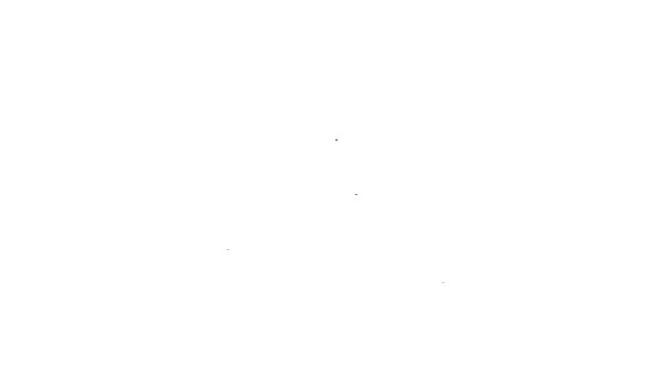 Musta viiva Kirkkorakennus kuvake eristetty valkoisella taustalla. Kristillinen kirkko. Kirkon uskonto. 4K Video motion graafinen animaatio - Materiaali, video