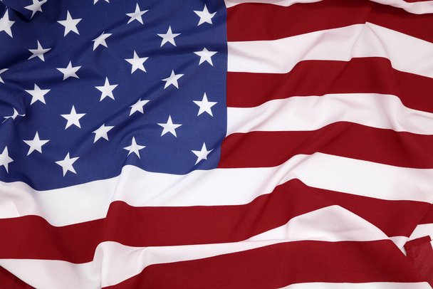 Κοντινό πλάνο της κυματισμένης αμερικανικής σημαίας - Φωτογραφία, εικόνα
