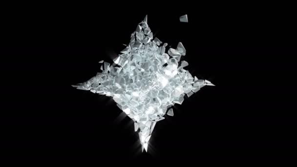 Estrela de gelo quebrar cristal quebra explosão fresca super câmera lenta 1000 fps - Filmagem, Vídeo