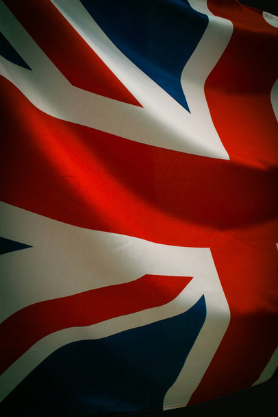Closeup of the national flag of the United Kingdom, Union Jack. - Valokuva, kuva