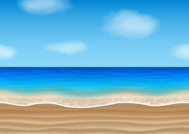 Безшовний пляжний пейзаж для літнього фону
 - Вектор, зображення