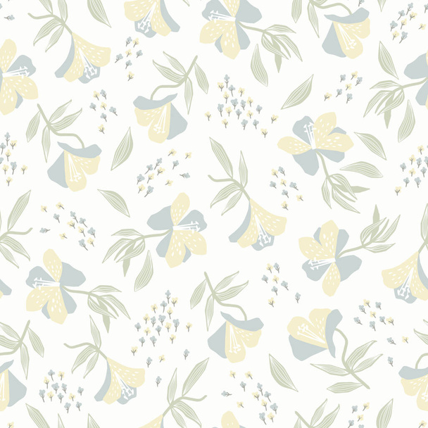 Alstroemeria flower motif with white background seamless repeat pattern digital file pattern artwork fashion or home decor print fabric textile - Photo, Image