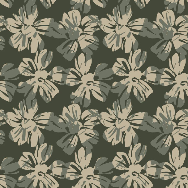 Fondo de patrón sin costuras botánico floral verde adecuado para estampados de moda, gráficos, fondos y artesanías - Vector, Imagen