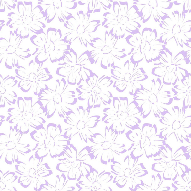 Lila florale botanische nahtlose Muster Hintergrund geeignet für Modedrucke, Grafiken, Hintergründe und Kunsthandwerk - Vektor, Bild