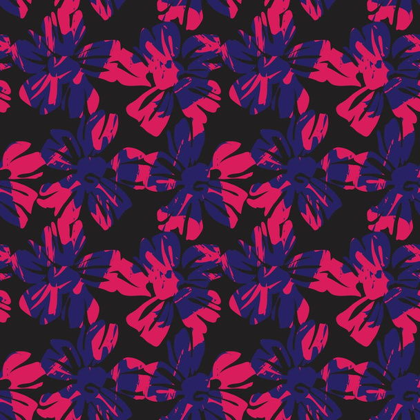 Lila florale botanische nahtlose Muster Hintergrund geeignet für Modedrucke, Grafiken, Hintergründe und Kunsthandwerk - Vektor, Bild