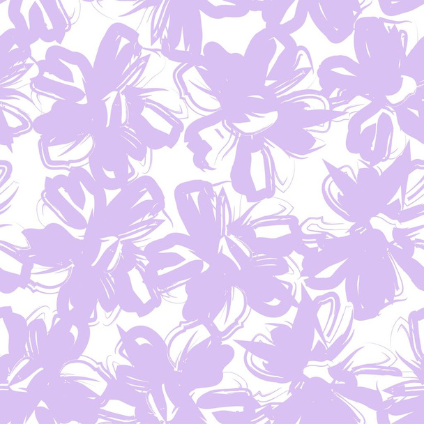 Purple Floral botanical seamless pattern background suitable for fashion prints, graphics, backgrounds and crafts - Διάνυσμα, εικόνα