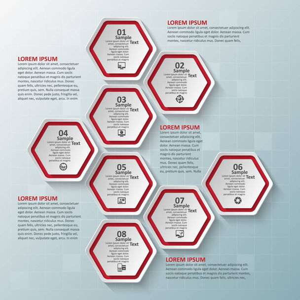vector abstract 3d paper infographic elements.Hexagon infographics.Honeycomb design - Вектор, зображення