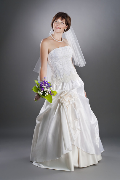 vidám fiatal szép menyasszony - Fotó, kép