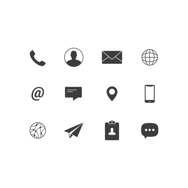 Set di icone vettoriali piatte per media di contatto - Vettoriali, immagini