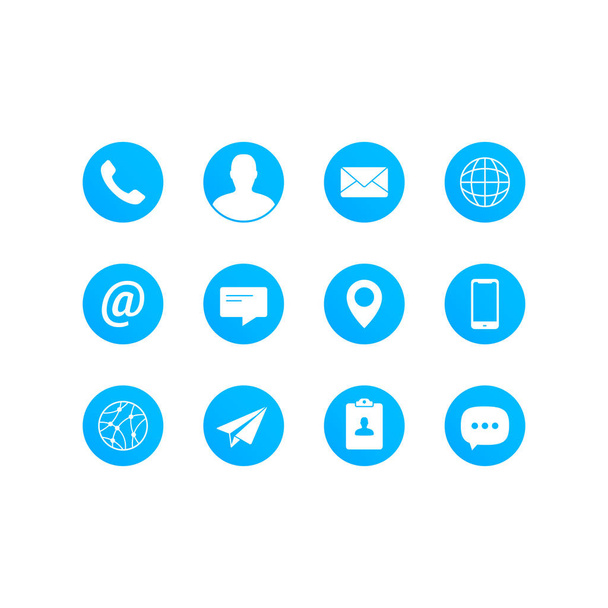 Set di icone vettoriali piatte per media di contatto - Vettoriali, immagini
