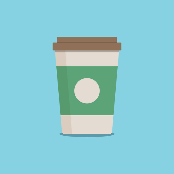 Coffee Paper Cup Color Vector Icon - Vector, Image