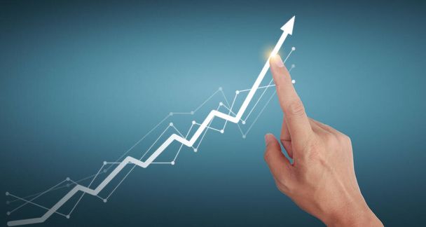 Графики финансового индикатора и график анализа рыночной экономики - Фото, изображение