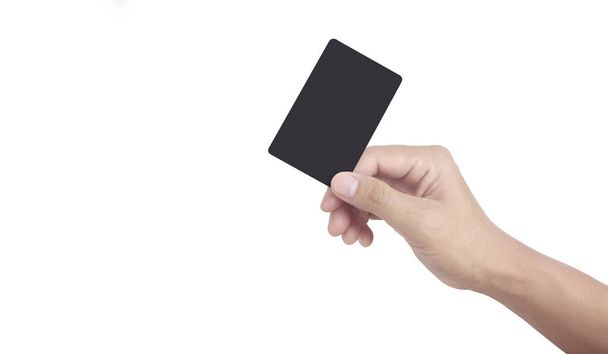 Χέρι κρατώντας εικονική κάρτα που δείχνει με σας - Φωτογραφία, εικόνα