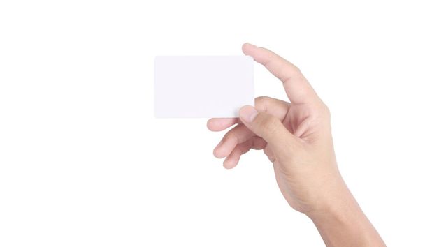 Mão segurando cartão virtual mostrando com o seu - Foto, Imagem