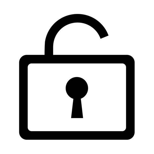 Unlock eenvoudige pictogram voor apps en websites geïsoleerd op witte achtergrond - Vector, afbeelding