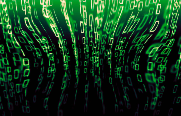 Matrice verde di sfondo digitale. Codice binario del computer. Concetto di hacker. - Foto, immagini