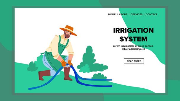 Système d'irrigation Arrosage Vecteur de plantes et d'herbe - Vecteur, image
