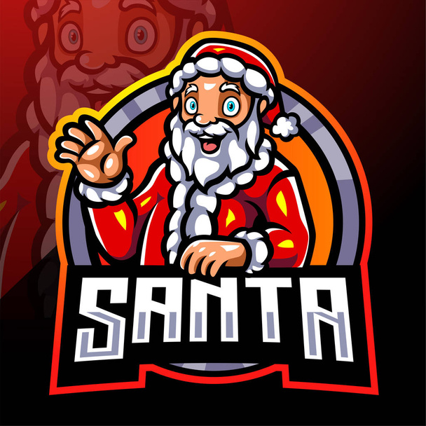Weihnachtsmann-Maskottchen. esport logo design - Vektor, Bild