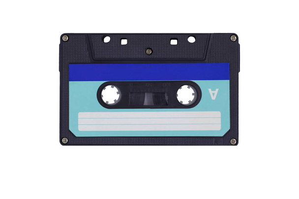 Cassette de audio de cerca sobre fondo blanco - Foto, Imagen