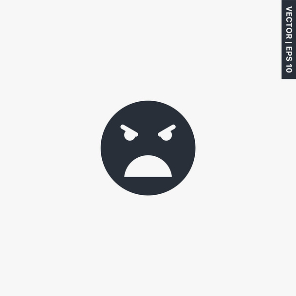 Злые эмоции, высококачественная плоская икона. Векторный логотип для веб-графики, EPS 10 - Вектор,изображение