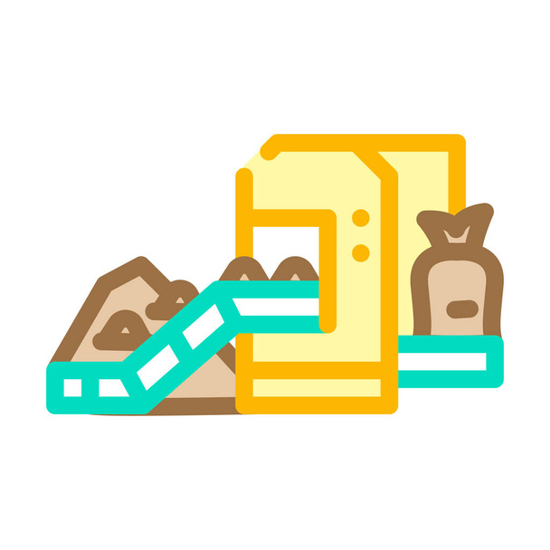 industrial packaging of compost color icon vector illustration - Vector, Image