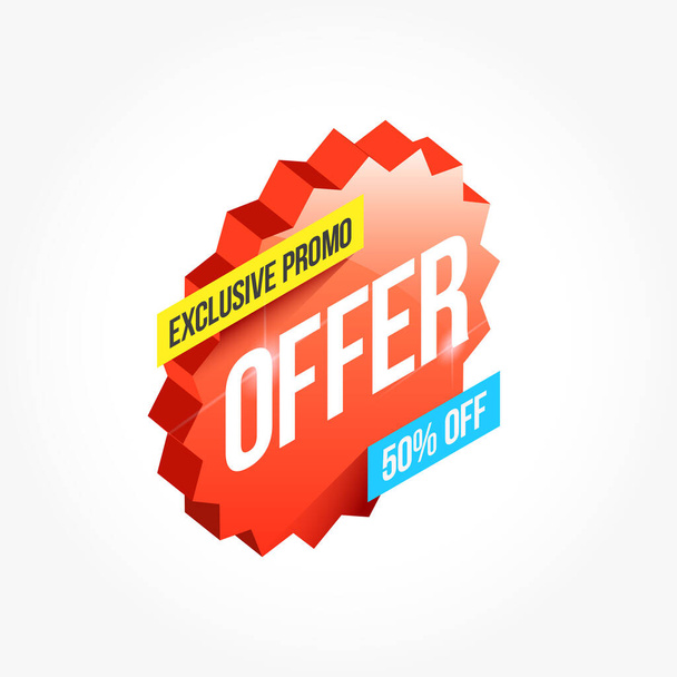 Exclusive Offer Shopping Announcement Label - Vector, Image