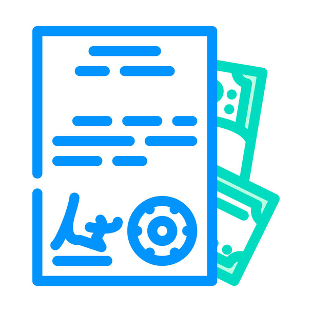 purchase of documents color icon vector illustration - Vector, Image