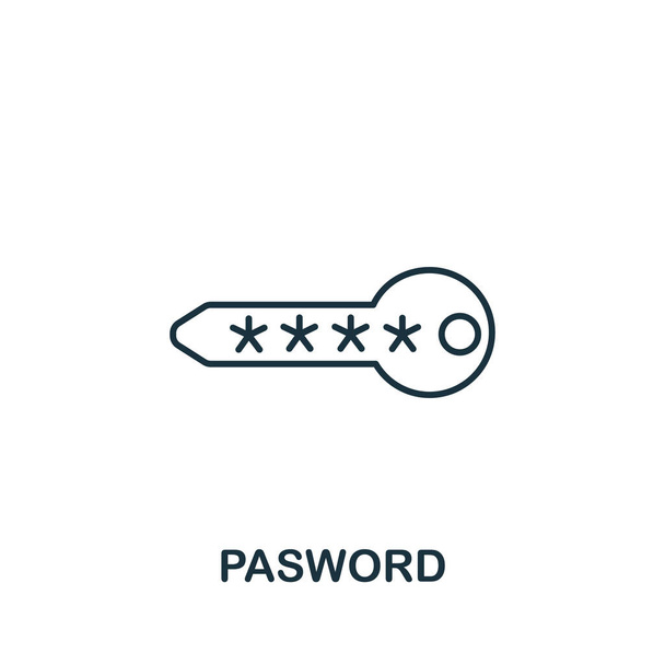 Піктограма пароля з колекції безпеки. Простий символ пароля елемента рядка для шаблонів, веб-дизайну та інфографіки
. - Вектор, зображення