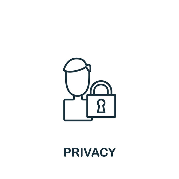Privacy icon from security collection. Simple line element privacy symbol for templates, web design and infographics. - Vector, Image