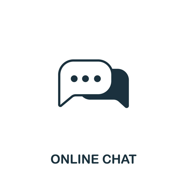 Online Chat icon from seo collection. Simple line Online Chat icon for templates, web design and infographics. - Vector, Image